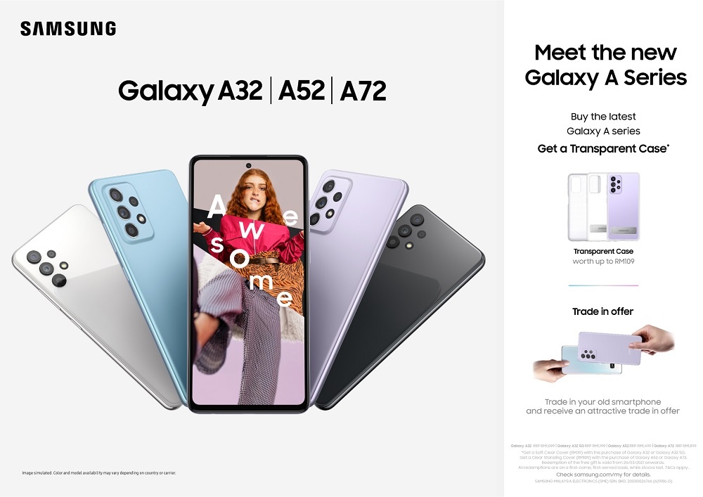 Samsung Galaxy A32, A52 and A72