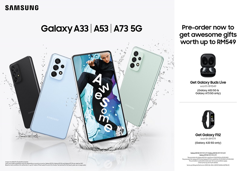 Samsung Galaxy A33 5G, A53 5G A73 5G Promo